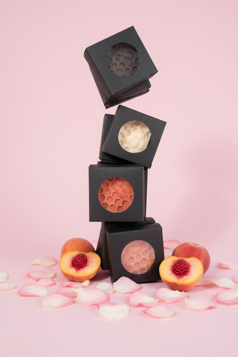 Organic peach scented breast milk soaps